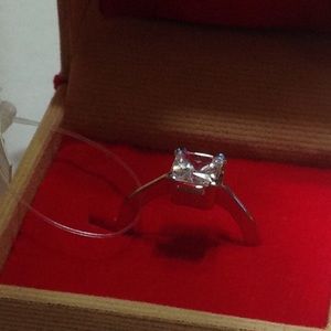 2C SIMULATED DIAMOND SET IN 14K WHITE GOLD RING